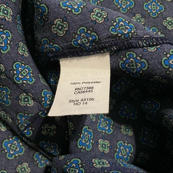 J Crew Blue Floral Print Drapey Henley Tunic Top - Picture 6 of 6